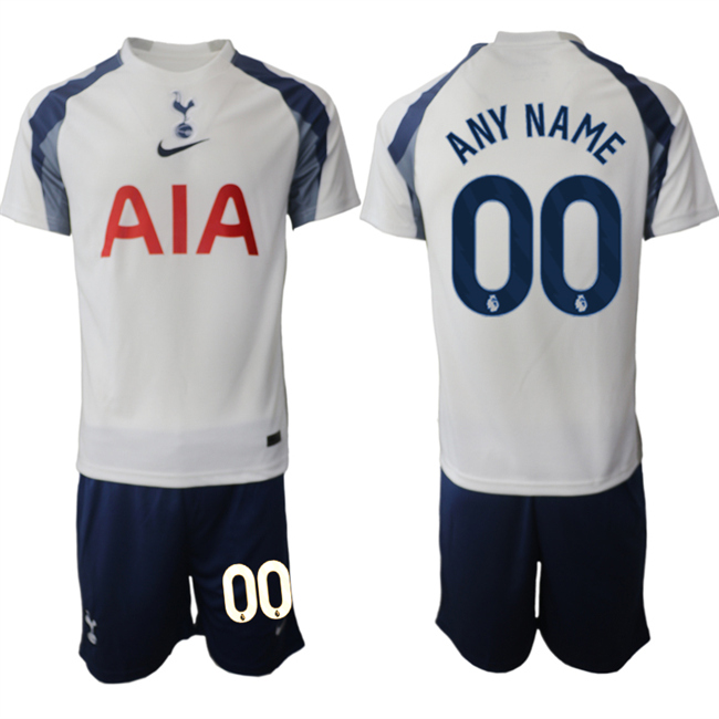 Men's Tottenham Hotspur Custom 2025/26 White Home Soccer Jersey Suit